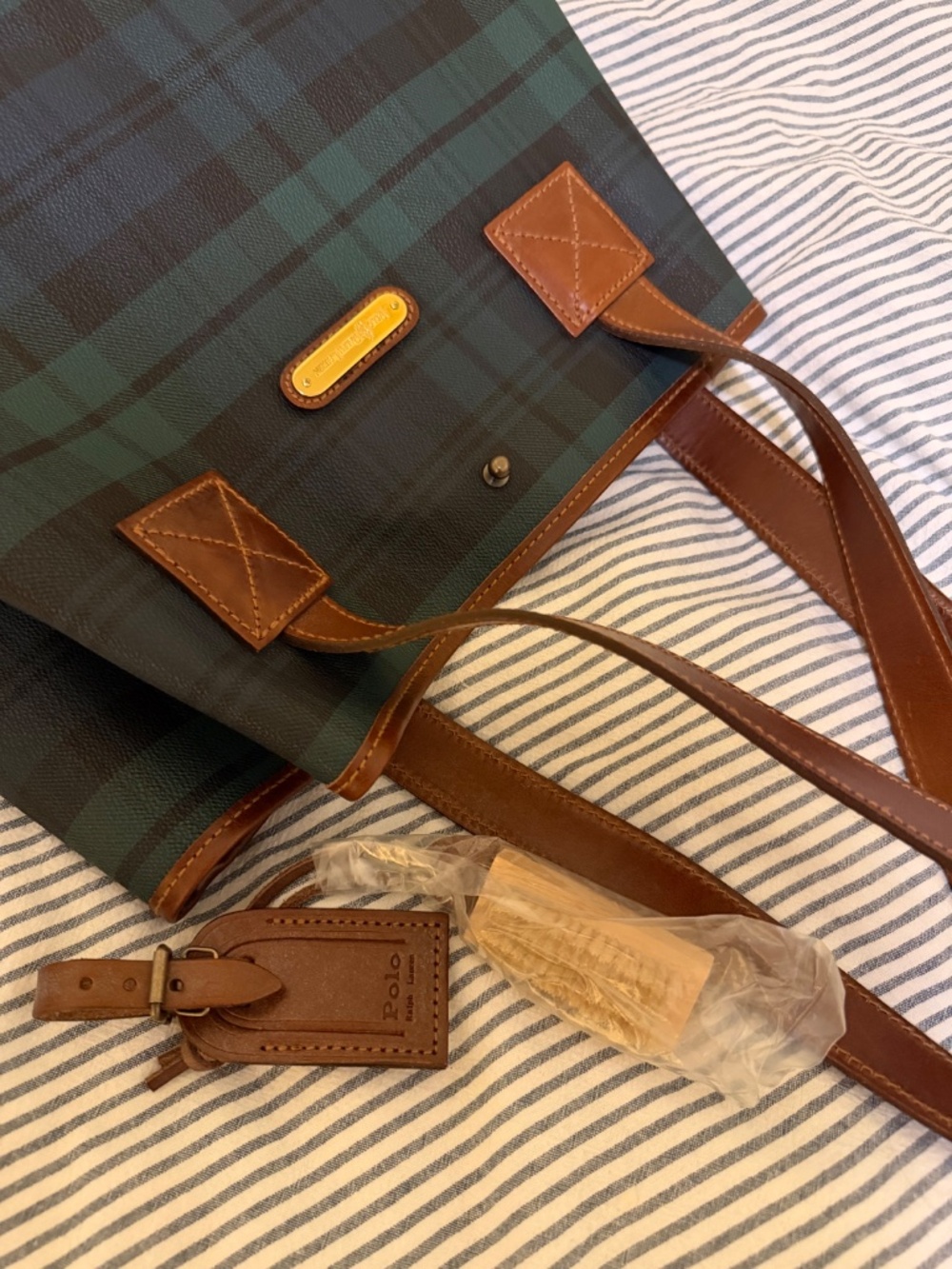 Vintage Polo Ralph Lauren Black Watch Tartan Tote - Picture 5 of 11